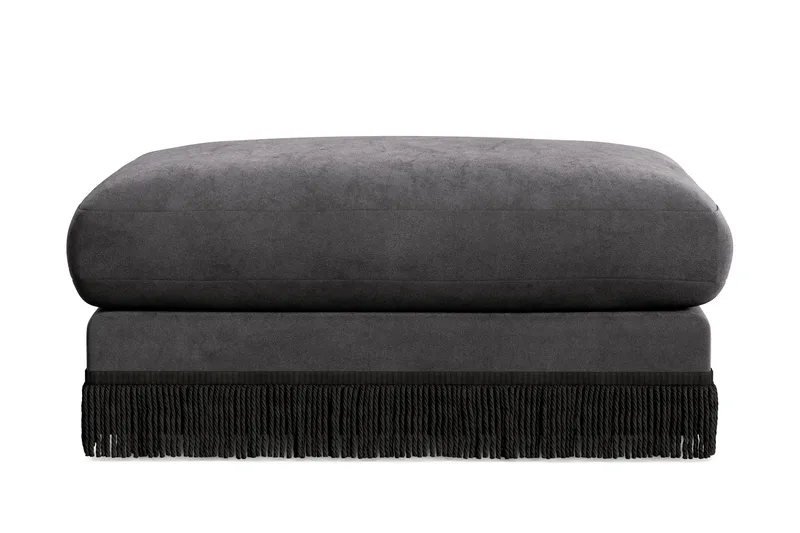 Arken Lyx Rektangulär Fotpall i Sammet - Mörkgrå - Möbler - Stolar & fåtöljer - Pall & puff - Fotpall