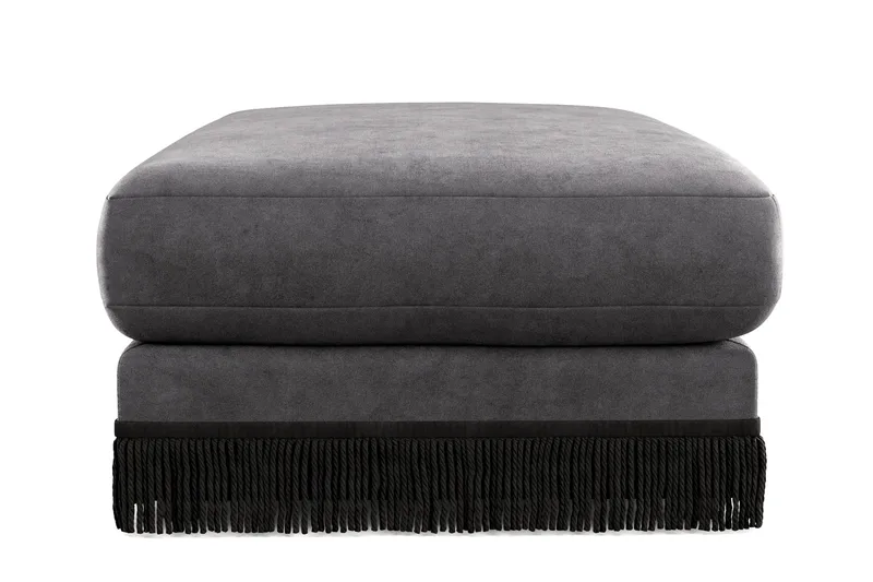 Arken Lyx Rektangulär Fotpall i Sammet - Mörkgrå - Möbler - Stolar & fåtöljer - Pall & puff - Fotpall