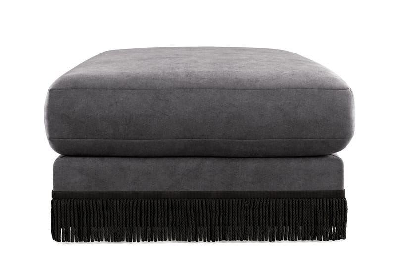 Arken Lyx Rektangulär Fotpall i Sammet - Mörkgrå - Möbler - Stolar & fåt öljer - Pall & puff - Fotpall