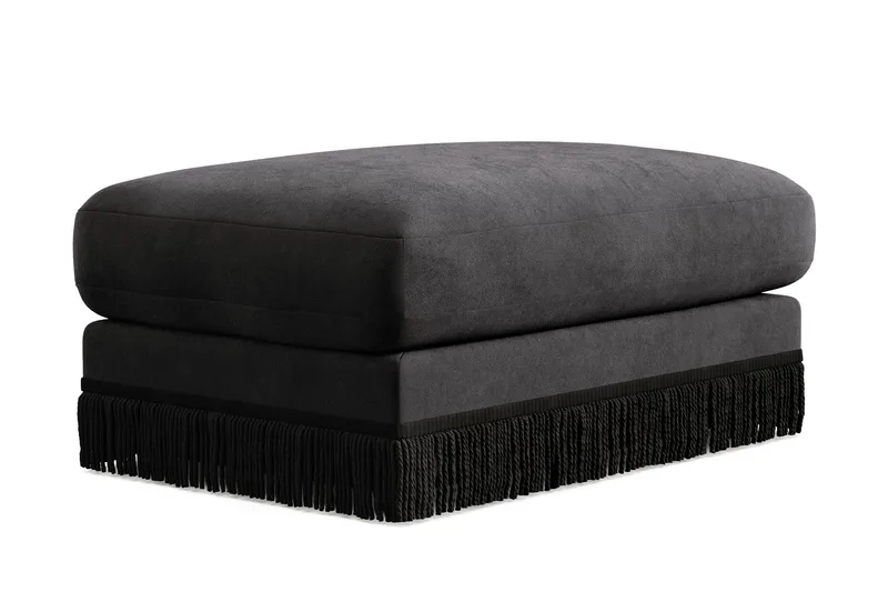 Arken Lyx Rektangulär Fotpall i Sammet - Mörkgrå - Möbler - Stolar & fåtöljer - Pall & puff - Fotpall