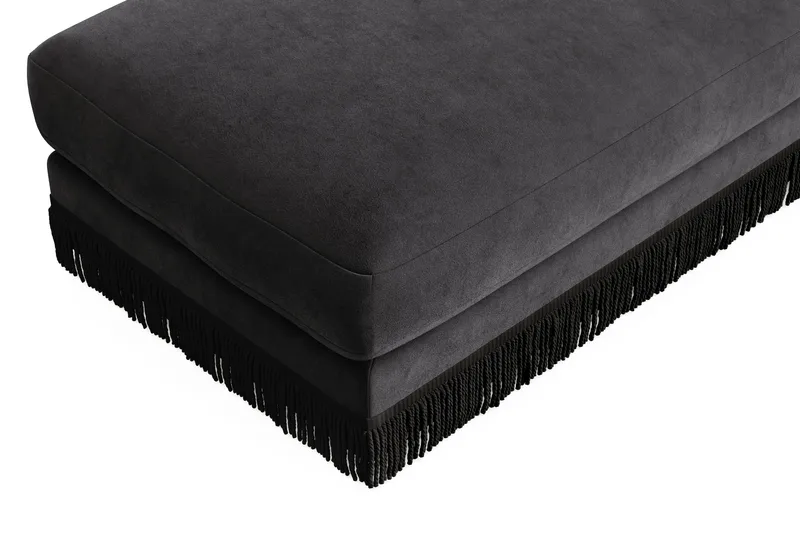Arken Lyx Rektangulär Fotpall i Sammet - Mörkgrå - Möbler - Stolar & fåtöljer - Pall & puff - Fotpall