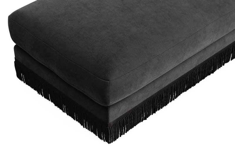 Arken Lyx Rektangulär Fotpall i Sammet - Mörkgrå - Möbler - Stolar & fåtöljer - Pall & puff - Fotpall