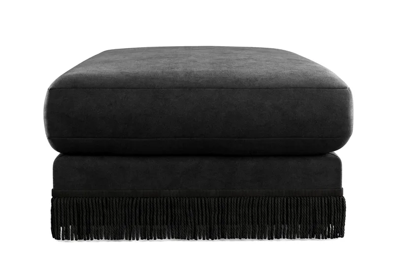 Arken Lyx Rektangulär Fotpall i Sammet - Svart - Möbler - Stolar & fåtöljer - Pall & puff - Fotpall