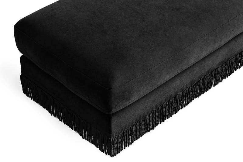 Arken Lyx Rektangulär Fotpall i Sammet - Svart - Möbler - Stolar & fåtöljer - Pall & puff - Fotpall