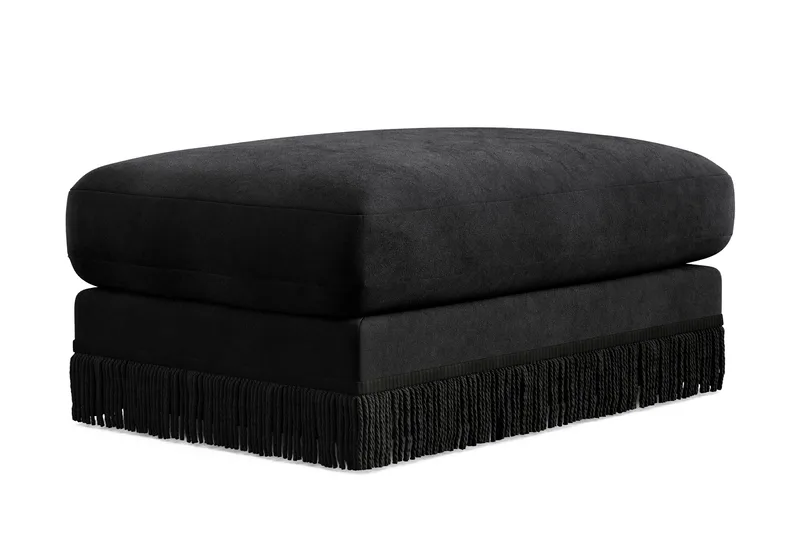 Arken Lyx Rektangulär Fotpall i Sammet - Svart - Möbler - Stolar & fåtöljer - Pall & puff - Fotpall