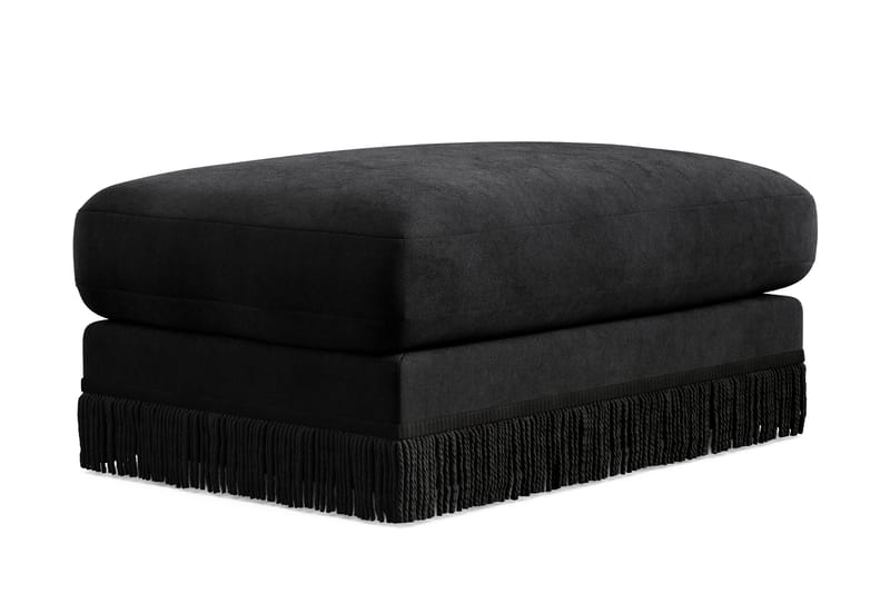 Arken Lyx Rektangulär Fotpall i Sammet - Svart - Möbler - Stolar & fåtöljer - Pall & puff - Fotpall