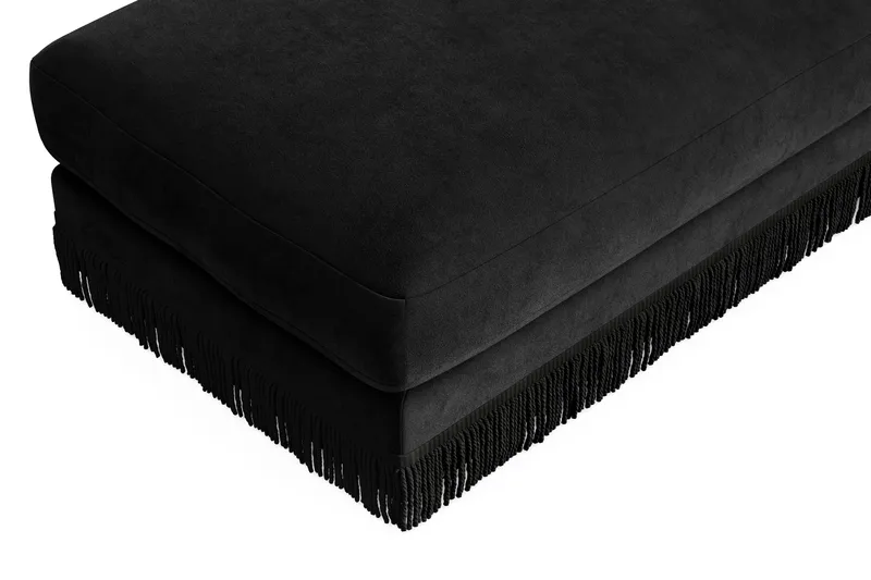 Arken Lyx Rektangulär Fotpall i Sammet - Svart - Möbler - Stolar & fåtöljer - Pall & puff - Fotpall