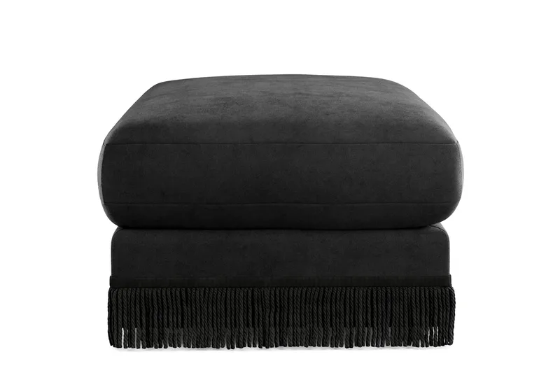 Arken Lyx Rektangulär Fotpall i Sammet - Svart - Möbler - Stolar & fåtöljer - Pall & puff - Fotpall