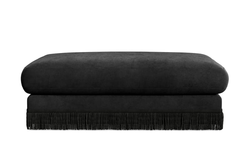Arken Lyx Rektangulär Fotpall i Sammet, Svart