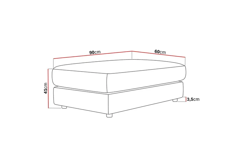 Arken Lyx Rektangulär Fotpall i Tyg - Brun - Möbler - Stolar & fåtöljer - Pall & puff - Fotpall