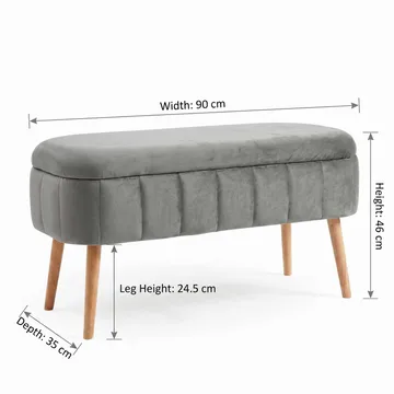 Armenia Sittpuff med förvaring 90 cm - Antracit - Möbler - Stolar & fåtöljer - Pall & puff - Sittpuff - Sittpuff med förvaring