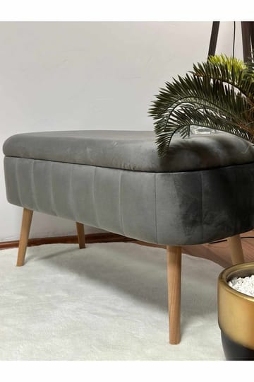 Armenia Sittpuff med förvaring 90 cm - Antracit - Möbler - Stolar & fåtöljer - Pall & puff - Sittpuff - Sittpuff med förvaring