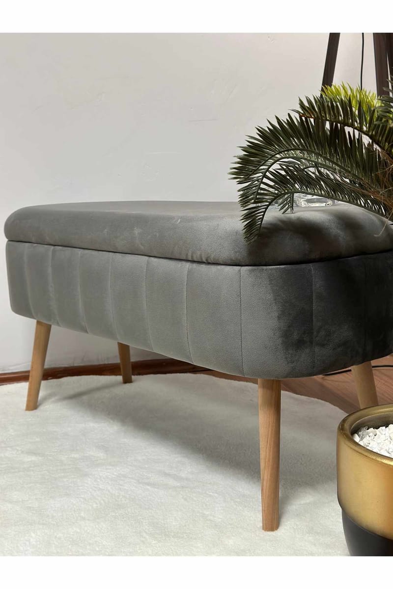 Armenia Sittpuff med förvaring 90 cm - Antracit - Möbler - Stolar & fåtöljer - Pall & puff - Sittpuff - Sittpuff med förvaring