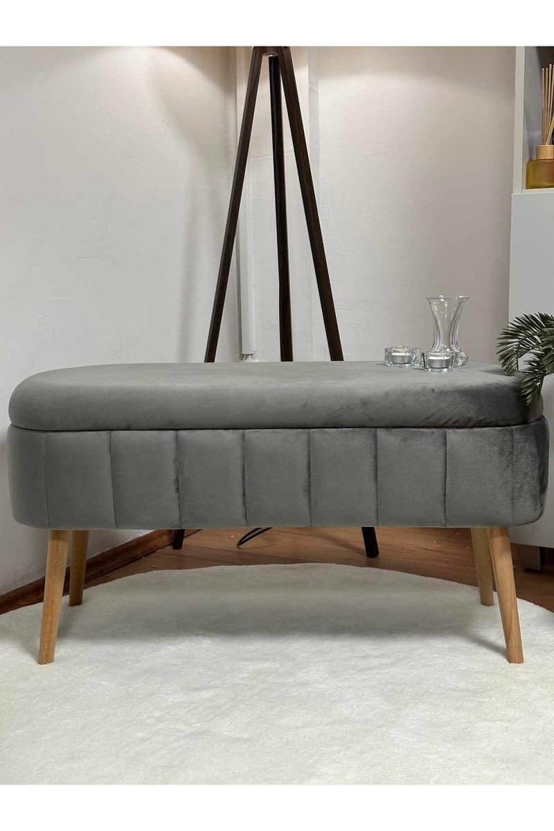Armenia Sittpuff med förvaring 90 cm - Antracit - Möbler - Stolar & fåtöljer - Pall & puff - Sittpuff - Sittpuff med förvaring