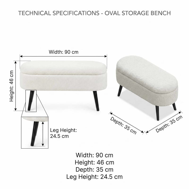 Armenia Sittpuff med förvaring 90 cm - Möbler - Stolar & fåtöljer - Pall & puff - Sittpuff