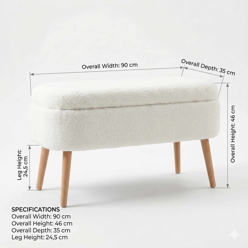 Armenia Sittpuff med förvaring 90 cm - Möbler - Stolar & fåtöljer - Pall & puff - Sittpuff