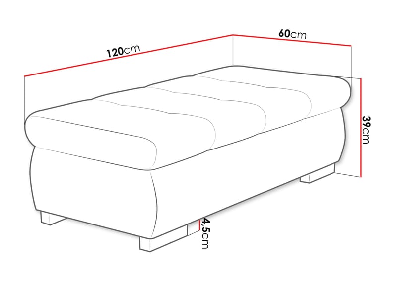 Cerys Fotpall 120 cm - Grön - Möbler - Stolar & fåtöljer - Pall & puff - Fotpall