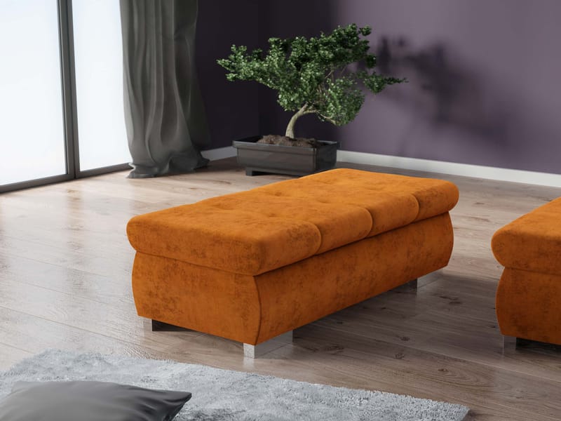 Cerys Fotpall 120 cm - Orange - Möbler - Stolar & fåtöljer - Pall & puff - Fotpall