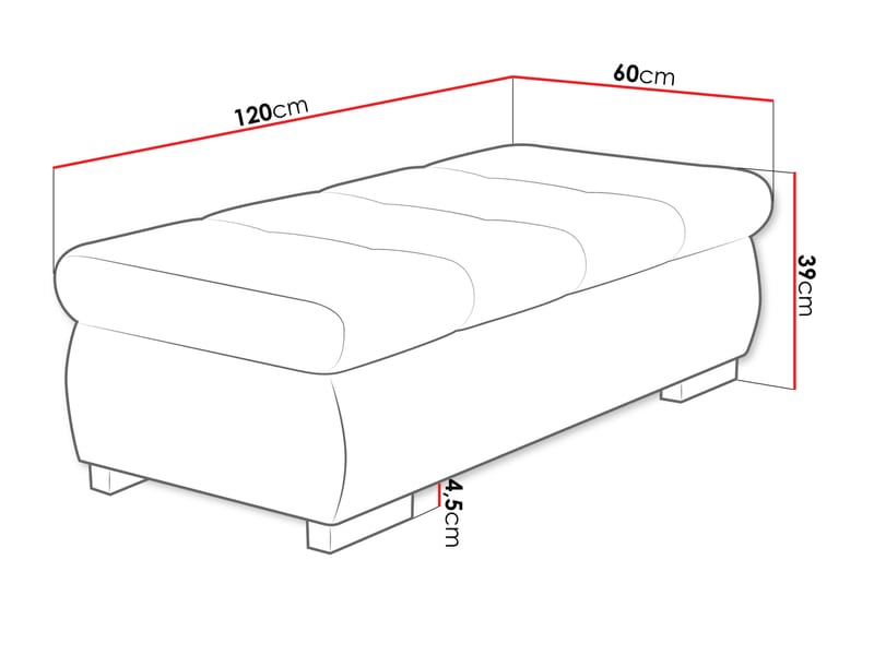 Cerys Fotpall 120 cm - Orange - Möbler - Stolar & fåtöljer - Pall & puff - Fotpall