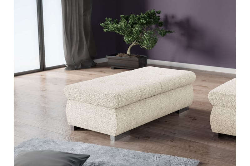 Cerys Fotpall 60 cm - Beige - Möbler - Stolar & fåtöljer - Pall & puff - Fotpall