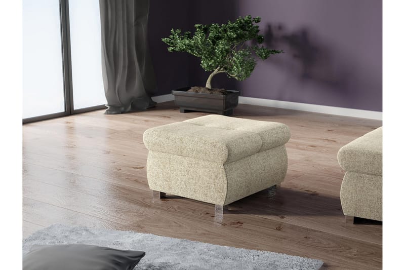 Cerys Fotpall 60 cm - Beige - Möbler - Stolar & fåtöljer - Pall & puff - Fotpall