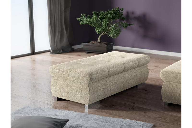 Cerys Fotpall 60 cm - Beige - Möbler - Stolar & fåtöljer - Pall & puff - Fotpall