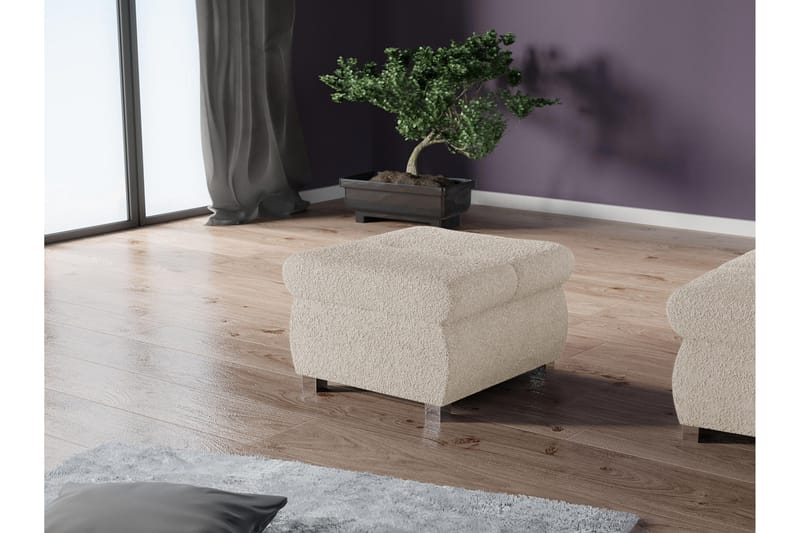 Cerys Fotpall 60 cm - Beige - Möbler - Stolar & fåtöljer - Pall & puff - Fotpall