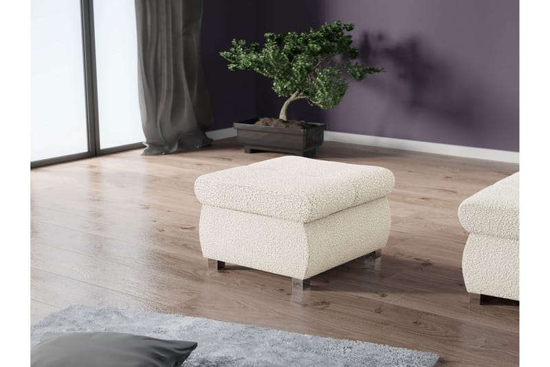 Cerys Fotpall 60 cm - Beige - Möbler - Stolar & fåtöljer - Pall & puff - Fotpall