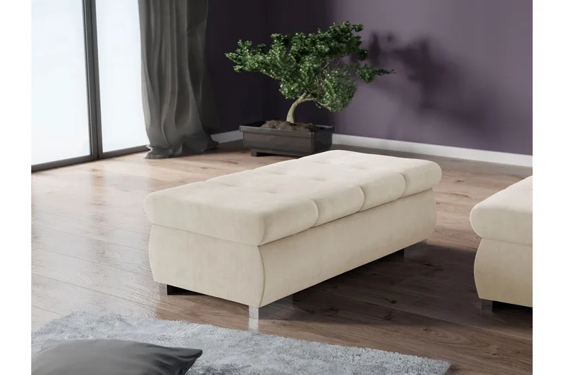 Cerys Fotpall 60 cm - Beige - Möbler - Stolar & fåtöljer - Pall & puff - Fotpall