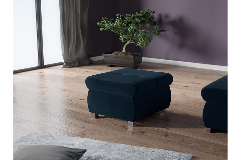 Cerys Fotpall 60 cm - Blå - Möbler - Stolar & fåtöljer - Pall & puff - Fotpall