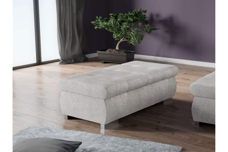 Cerys Fotpall 60 cm - Grå - Möbler - Stolar & fåtöljer - Pall & puff - Fotpall