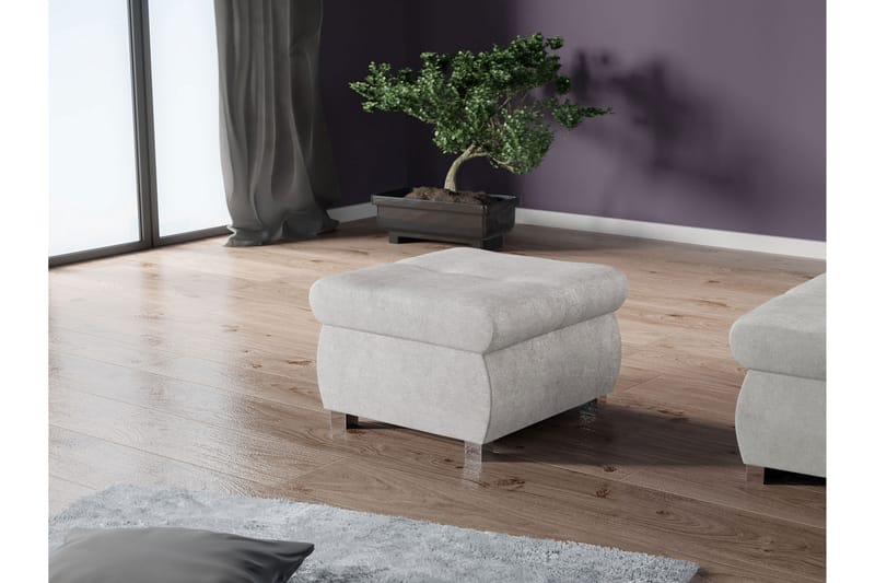 Cerys Fotpall 60 cm - Grå - Möbler - Stolar & fåtöljer - Pall & puff - Fotpall