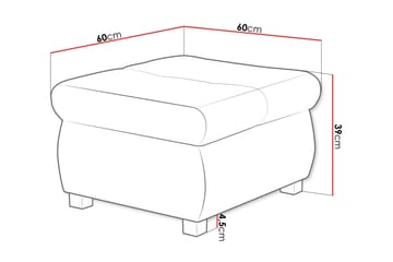 Cerys Fotpall 60 cm - Grå/Rosa - Möbler - Stolar & fåtöljer - Pall & puff - Fotpall
