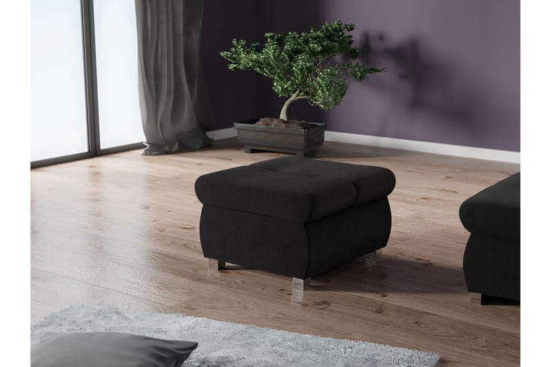 Cerys Fotpall 60 cm - Svart - Möbler - Stolar & fåtöljer - Pall & puff - Fotpall