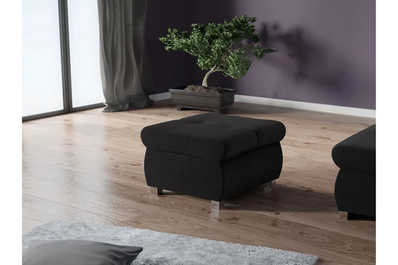 Cerys Fotpall 60 cm - Svart - Möbler - Stolar & fåtöljer - Pall & puff - Fotpall