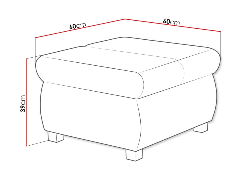 Cillo Fotpall 60 cm - Möbler - Stolar & fåtöljer - Pall & puff - Sittpuff