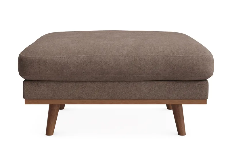 Copenhagen Premium Fotpall i Chenille, Mörkbrun