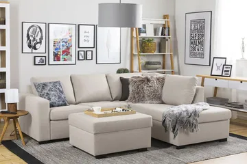 Crazy Fotpall med Förvaring 80x65 - Beige - Möbler - Stolar & fåtöljer - Pall & puff - Fotpall