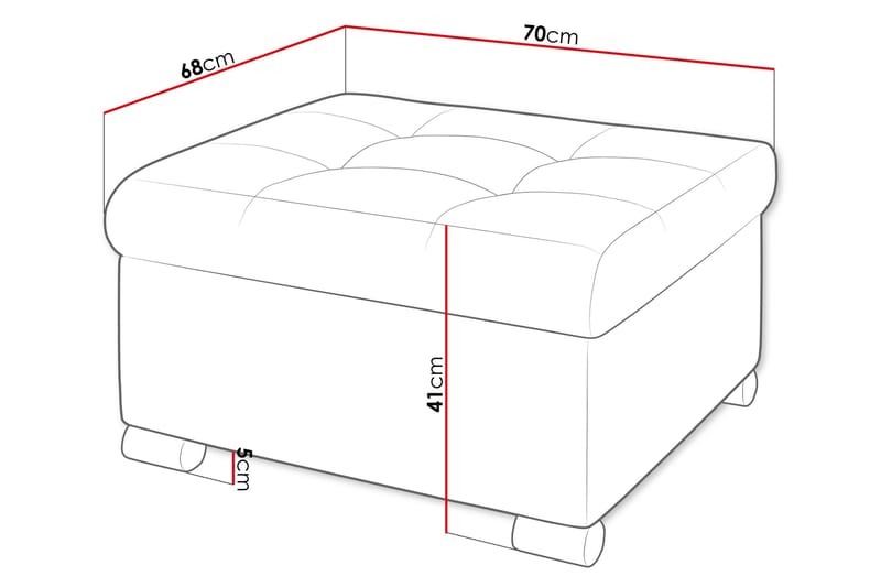 Dynir Fotpall 68 cm - Gul - Möbler - Stolar & fåtöljer - Pall & puff - Fotpall