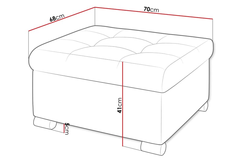 Dynir Fotpall 68 cm - Marinblå - Möbler - Stolar & fåtöljer - Pall & puff - Fotpall