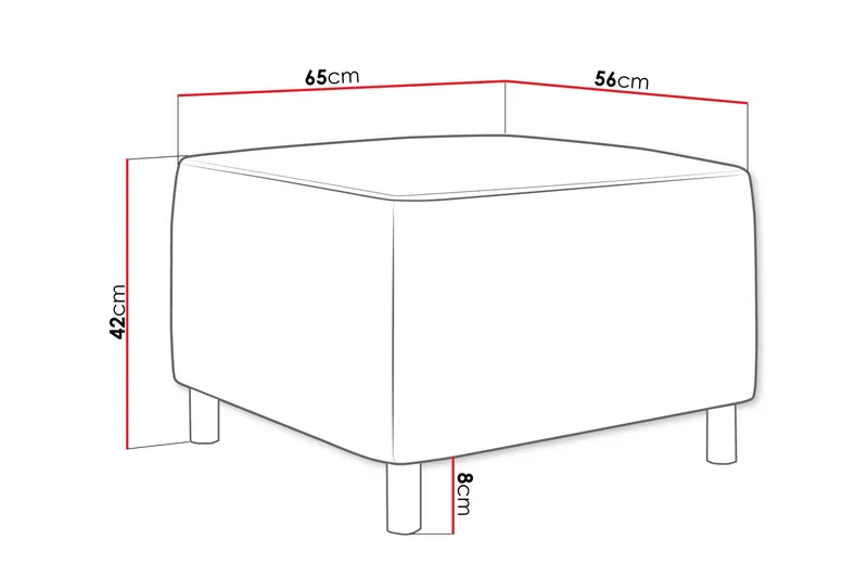 Eifion Fotpall 65 cm - Mörkgrå - Möbler - Stolar & fåtöljer - Pall & puff - Fotpall