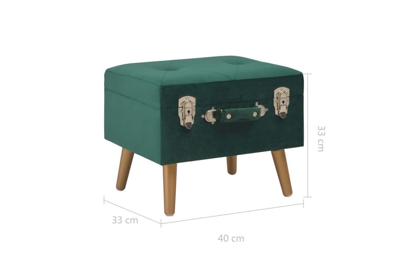 Förvaringspall 40 cm grön sammet - Grön - Möbler - Stolar & fåtöljer - Pall & puff
