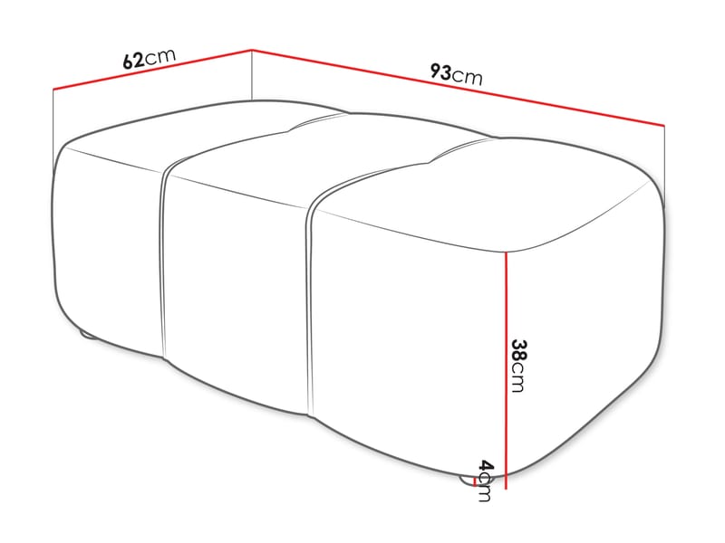 Flo Fotpall 93 cm - Vit - Möbler - Stolar & fåtöljer - Pall & puff - Fotpall