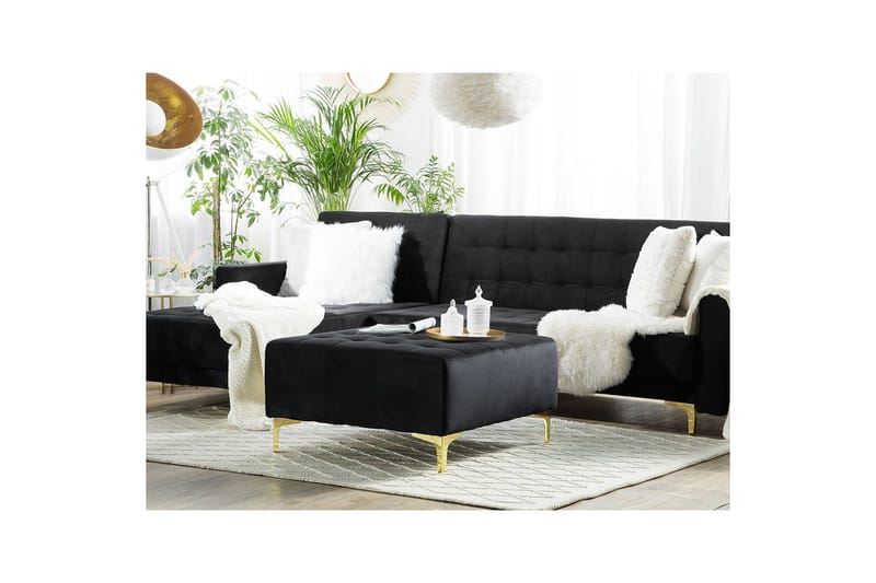 Fotpall Aberdeen Svart/guld - Svart/guld - Möbler - Stolar & fåtöljer - Pall & puff - Fotpall