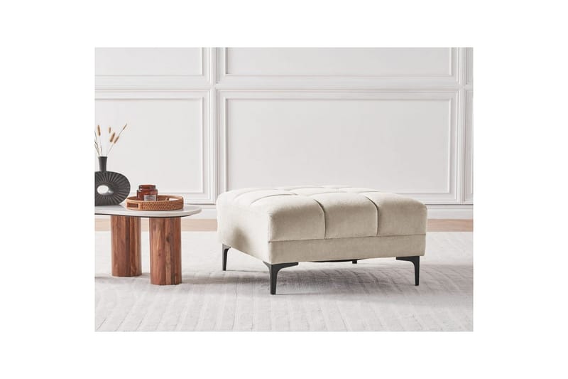 Fotpall Alnes Beige/svart - Beige/svart - Möbler - Stolar & fåtöljer - Pall & puff - Fotpall