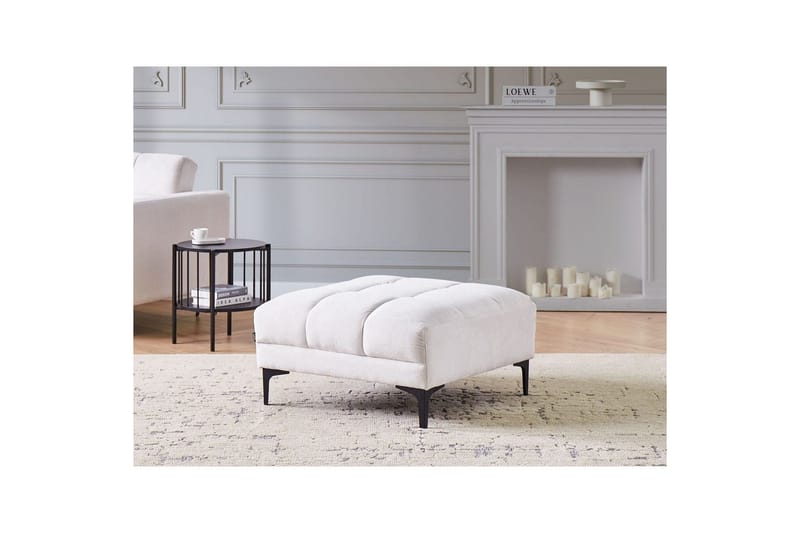 Fotpall Alnes Vit/Svart - Vit/Svart - Möbler - Stolar & fåtöljer - Pall & puff - Fotpall