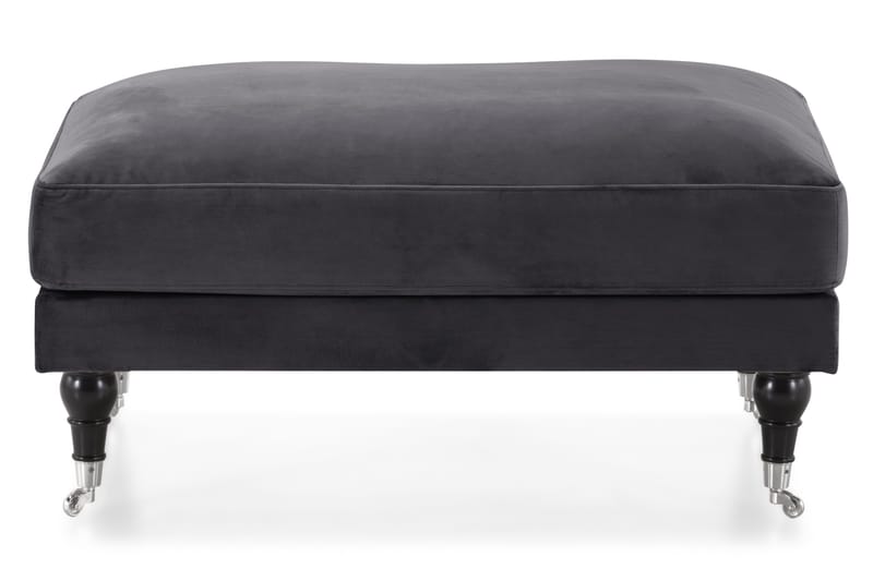 Andrew Fotpall Sammet - Mörkgrå/Krom - Möbler - Stolar & fåtöljer - Pall & puff - Fotpall