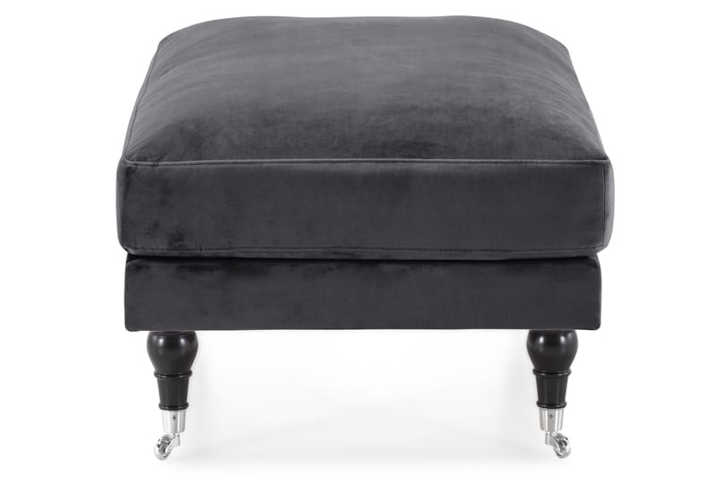 Andrew Fotpall Sammet - Mörkgrå/Krom - Möbler - Stolar & fåtöljer - Pall & puff - Fotpall