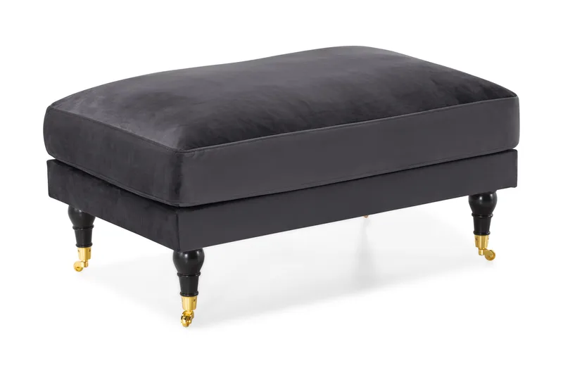 Andrew Fotpall Sammet - Mörkgrå/Mässing - Möbler - Stolar & fåtöljer - Pall & puff - Fotpall