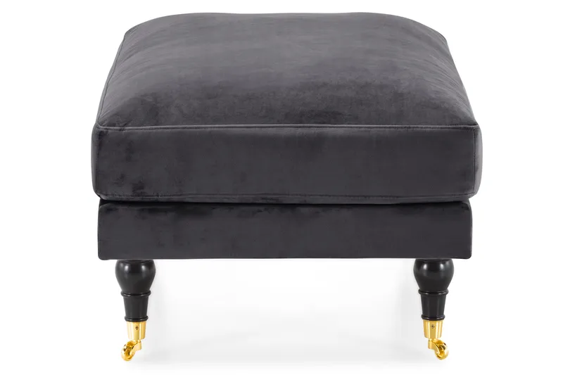 Andrew Fotpall Sammet - Mörkgrå/Mässing - Möbler - Stolar & fåtöljer - Pall & puff - Fotpall
